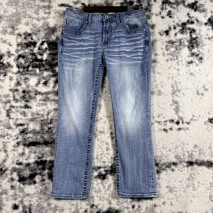 Salvage Mayhem Straight Jeans Mens‎ Size 32x26 Medium Wash Buckle Cowboy Stretch
